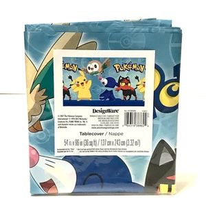 Design Ware Pokemon Pikachu Birthday Party Plastic Tablecloth 54 x 96 NEW